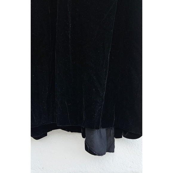 VTG 80s Victor Costa Gown Small 8 Black Velvet Strapless Sweetheart Maxi Dress - Picture 7 of 16